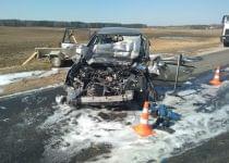 Toyota при обгоне врезалась в МАЗ в Браславском районе
