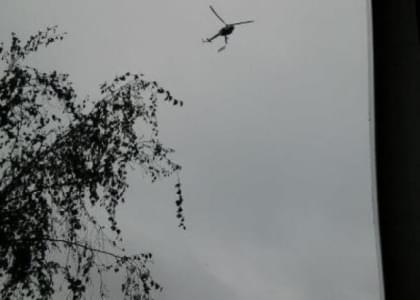 ФОТОФАКТ: Вертолет с флагом Республиканского экологического форума 25 августа над Молодечно