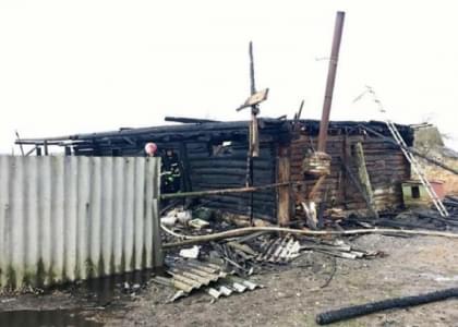 В Ошмянском районе сгорел хлев. Погибли 2 свиньи и 9 поросят