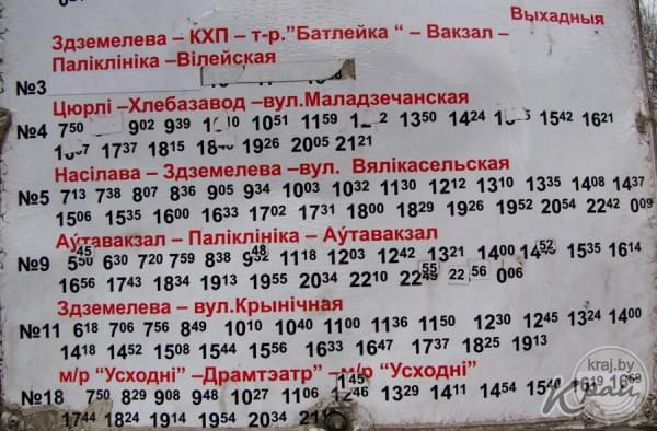 Расписание городского транспорта в Молодечно