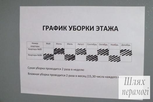 График мытья полов образец